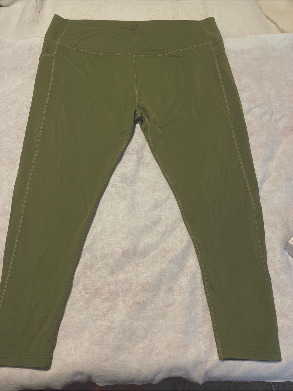 Woolx Merino Wool High-Rise Tech Pocket Leggings - Olive Green - Size 2XL 323